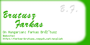 brutusz farkas business card